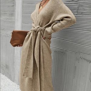 Sweater wrap around dress S-M size